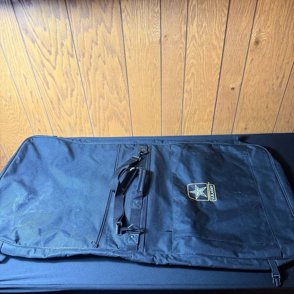 U.S. Army Embroidered Black Bifold Travel Garment Bag